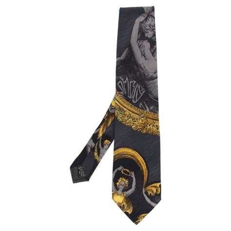 versace collection printed silk tie|vintage gianni Versace tie.